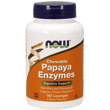 NOW Papaya Enzymes Chewable Mint 180 lozenges