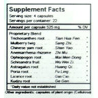Supplement facts label with ingredients listed on a white background