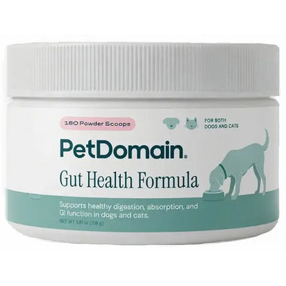 front label petdomain gut health formula powder