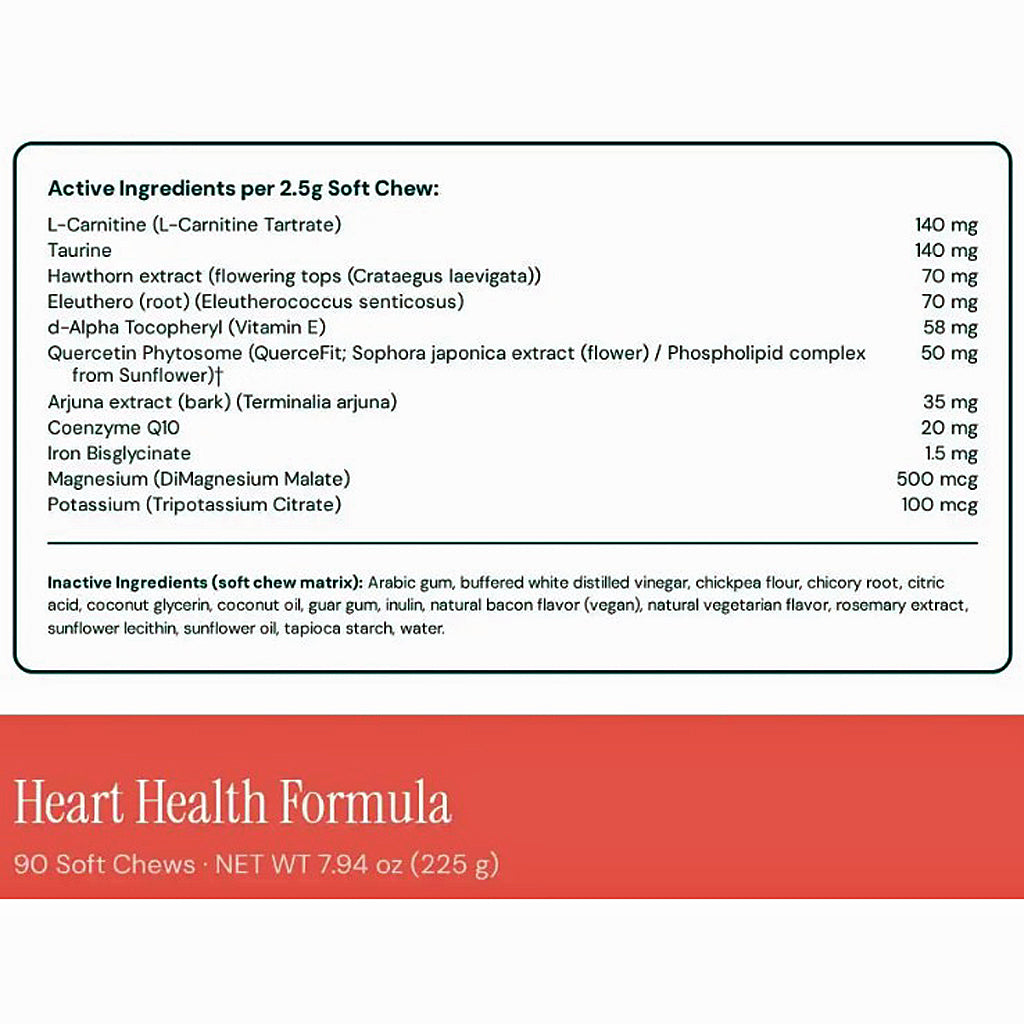 label ingredients for petdomain heart health 