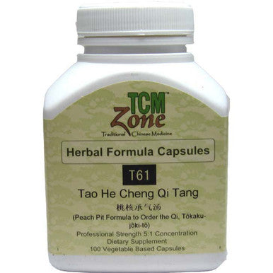 TCM Peach Pit Formula to Order the Qi - T61C Tao He Cheng Qi Tang 100vc