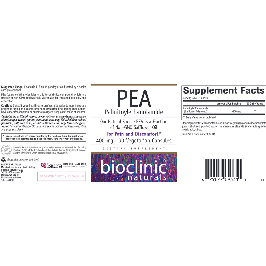 Bioclinic Naturals PEA (Palmitoylethanolamide) 90vc