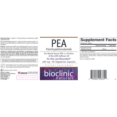 Bioclinic Naturals PEA (Palmitoylethanolamide) 90vc