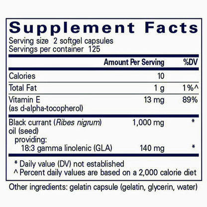Pure Encapsulations Black Currant Seed Oil 250sg