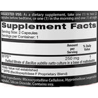 Supplement label with 'Supplement Facts' section on a white background