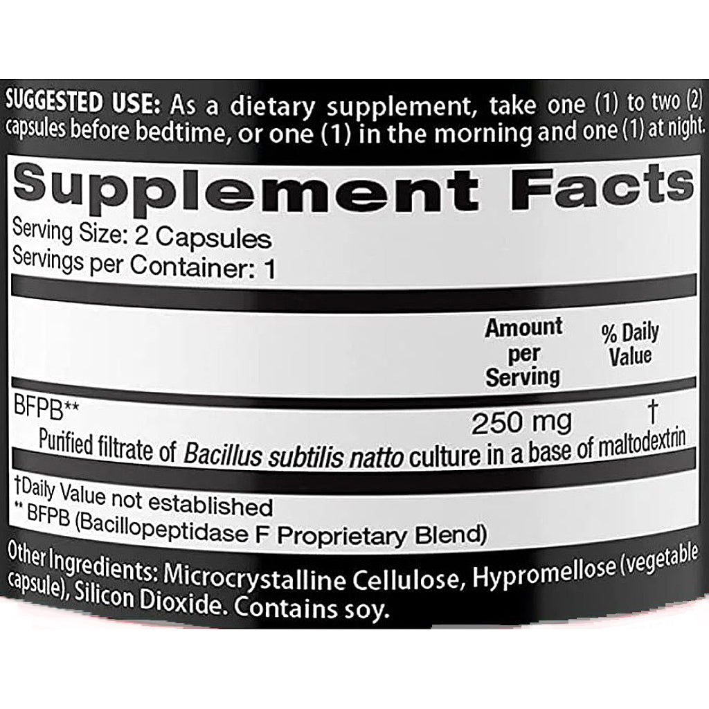 Supplement label with 'Supplement Facts' section on a white background
