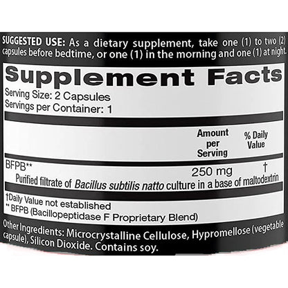 Supplement label with 'Supplement Facts' section on a white background
