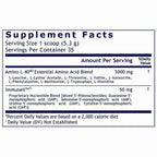 Supplement facts label for a product with serving size and nutritional information.