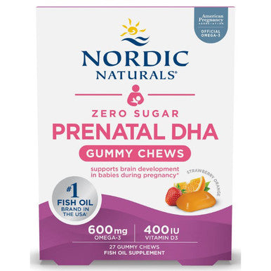 Nordic Naturals Prenatal DHA (zero sugar) (Strawberry/Orange) 27 gummy chews