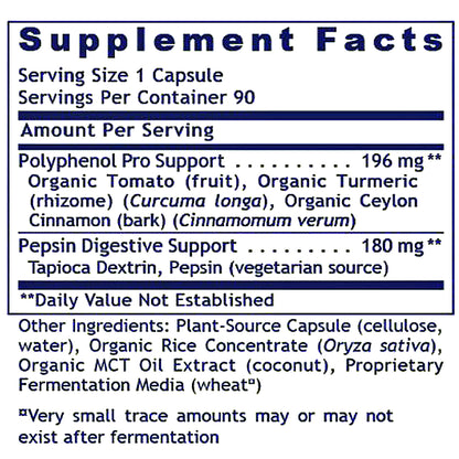 A close-up of a supplement facts label showing text for a capsule product with ingredients listed under 'Amount Per Serving' and 'Other Ingredients'.