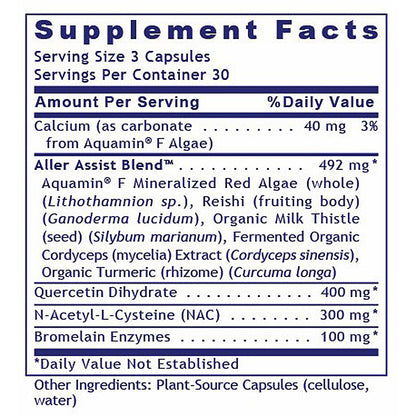 Supplement facts label with detailed ingredient list on a white background