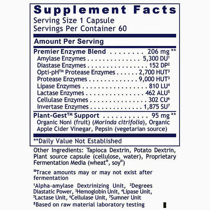 Premier Research Labs Digest, Premier 60 plant source capsules