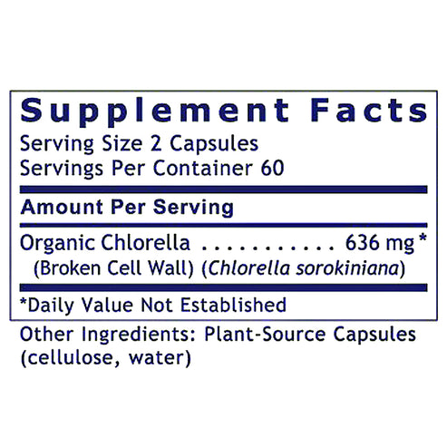 Premier Research Labs Medi Chlorella-FX 120 plant-source capsules