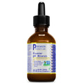 A 2 fl oz amber glass dropper bottle of Premier Research Labs Premier pH Minerals dietary supplement, featuring a black dropper cap and a white, blue, and yellow label.