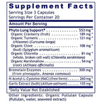 A Supplement Facts label showing a product's nutritional information, including ingredients and daily values for a 3-capsule serving size.