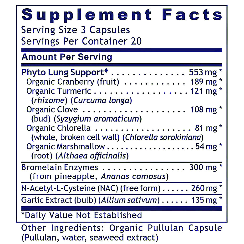 A Supplement Facts label showing a product's nutritional information, including ingredients and daily values for a 3-capsule serving size.