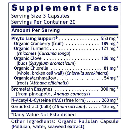 A Supplement Facts label showing a product's nutritional information, including ingredients and daily values for a 3-capsule serving size.