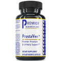 A black plastic bottle of Premier Research Labs ProstaVen dietary supplement with a white label and blue text, set against a plain white background.