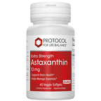 Supplement bottle labeled 'Extra Strength Astaxanthin' by Protocol for Life Balance on a white background.