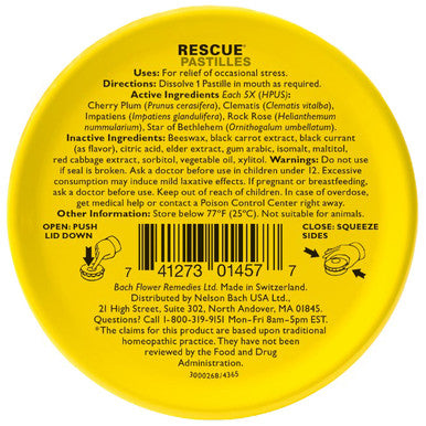 Bach Flower Remedies Rescue Pastilles Black Currant 50g 35 lozenges