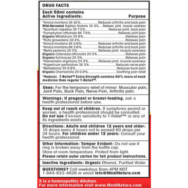 MediNatura T-Relief Pain Drops (Extra Strength) 1.69 fl.oz (50ml)