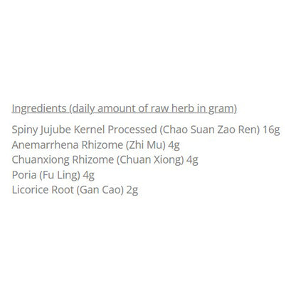 TCM Zone Suan Zao Ren Tang T103G (Sour Jujube Formula) Granules packets