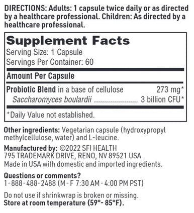 SFI Health Ther-Biotic Saccharomyces Boulardii 60c