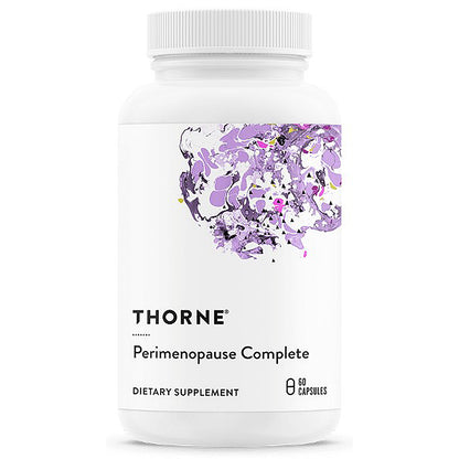 Thorne Perimenopause Complete dietary supplement bottle on a white background