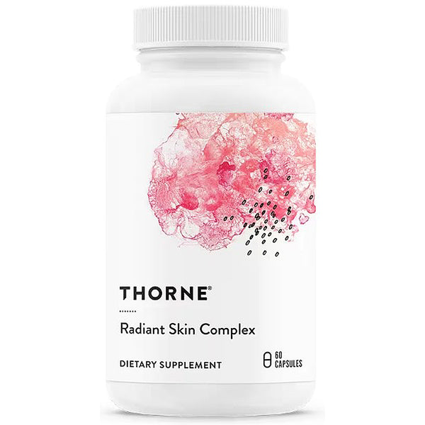 Thorne Radiant Skin Complex dietary supplement bottle on a white background