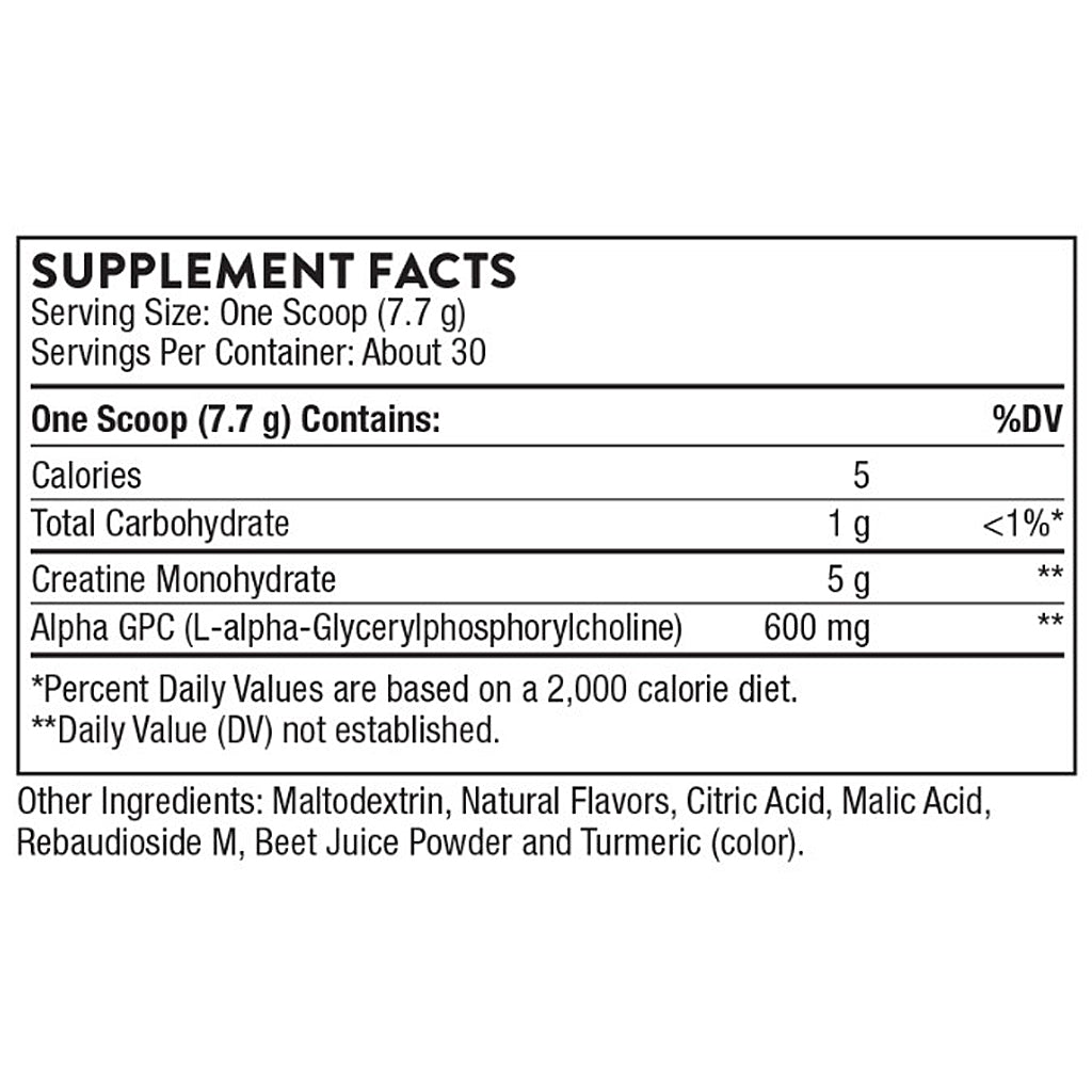 Thorne Creatine + Alpha GPC (30 servings) 8.1oz