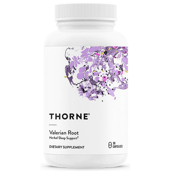 Thorne Valerian Root dietary supplement bottle on a white background