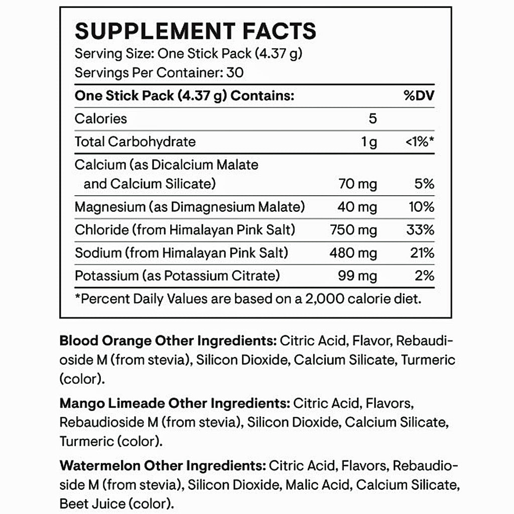 Thorne Daily Electrolytes Variety Pack I (Bloob Orange/Mango Limeade/Watermelon) 30 packets