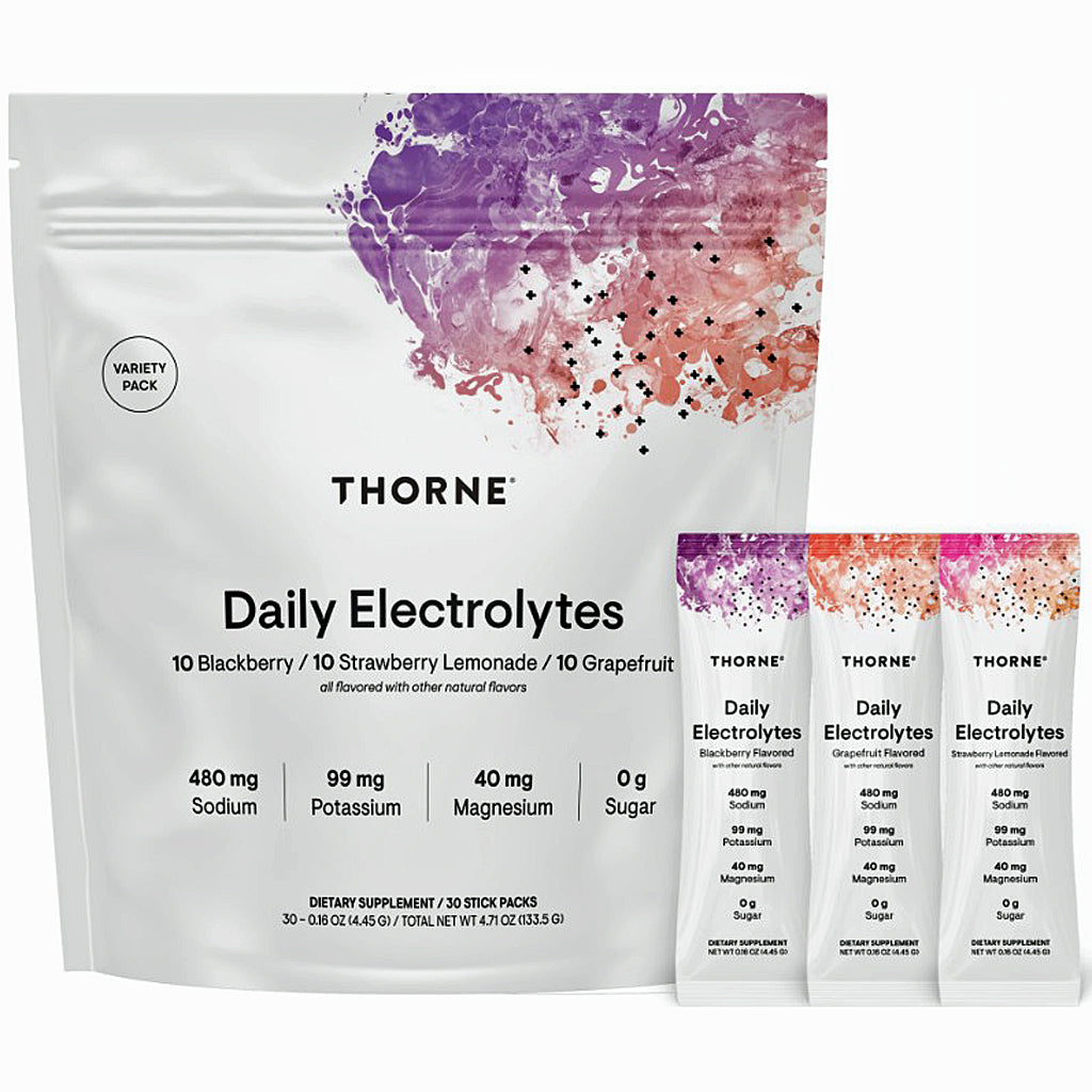 Thorne Daily Electrolytes Variety Pack II (Blackberry/Strawberry Lemonade/Grapefruit) 30 packets