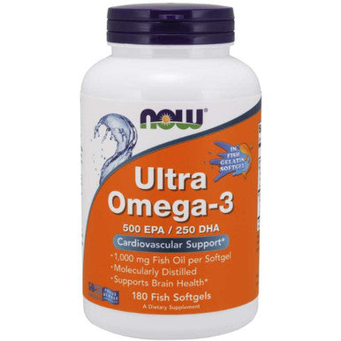 NOW Ultra Omega 3 500 EPA / 250 DHA 180 Fish softgels