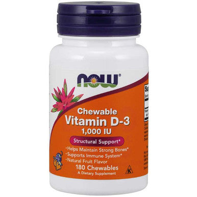 NOW Vitamin D3 1,000 IU Fruit flavor 180 chewables