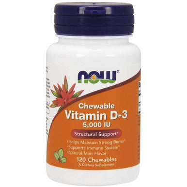 NOW Vitamin D3 5000 IU Mint Chewables 120 lozenges