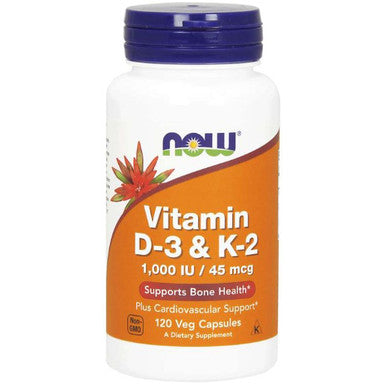 NOW Vitamin D3 1,000 IU & K2 45 mcg 120vc