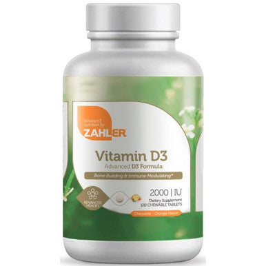 Advanced Nutrition by Zahler Vitamin D3 2,000 IU 120 Chew Tabs