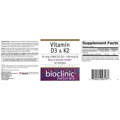 Bioclinic Naturals Vitamin D3 & K2 60sg
