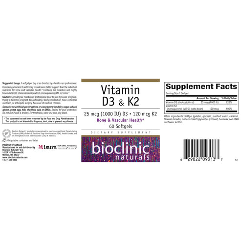 Bioclinic Naturals Vitamin D3 & K2 60sg