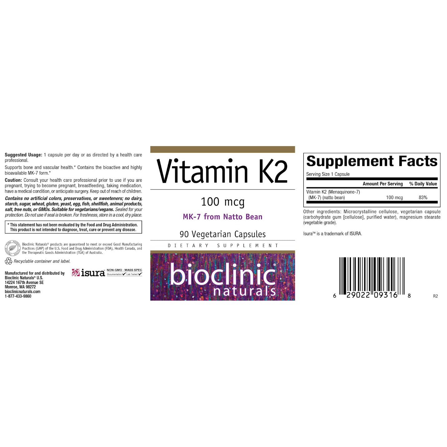 Bioclinic Naturals Vitamin K2 90vc