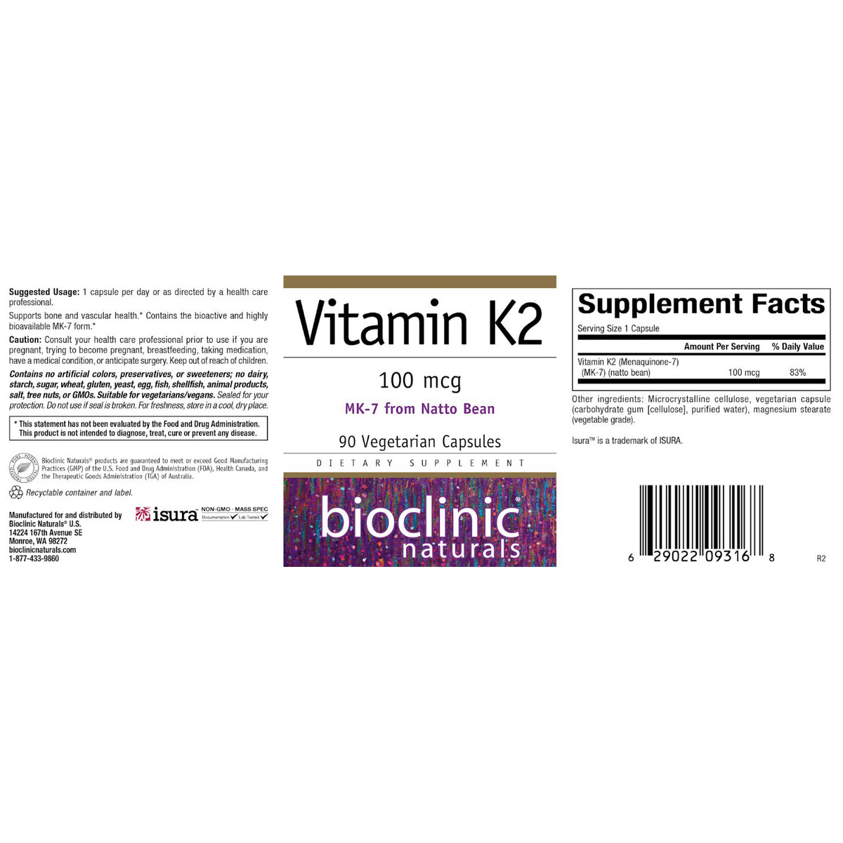 Bioclinic Naturals Vitamin K2 90vc