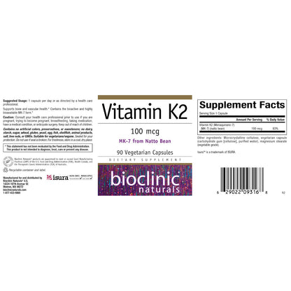 Bioclinic Naturals Vitamin K2 90vc