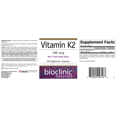 Bioclinic Naturals Vitamin K2 90vc