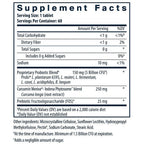Supplement facts label for a dietary supplement with detailed nutritional information.