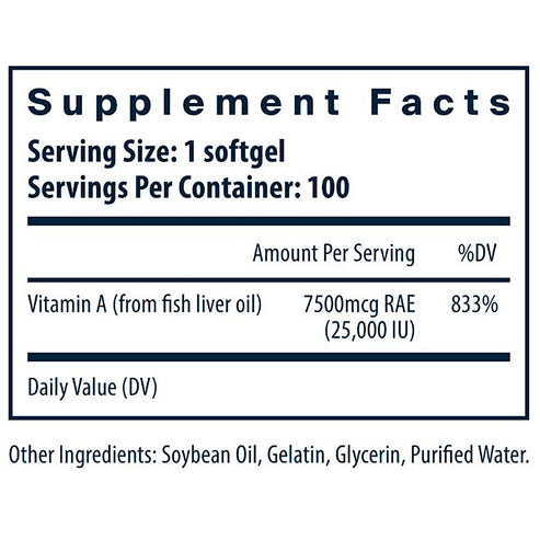 Vital Nutrients Vitamin A 7500mcg RAE 100 sg