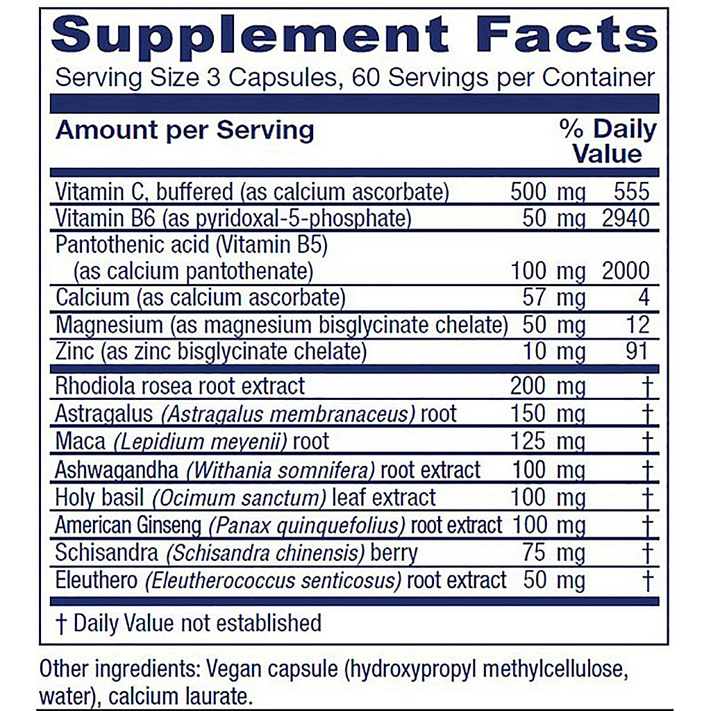 Supplement facts label with detailed nutritional information on a white background